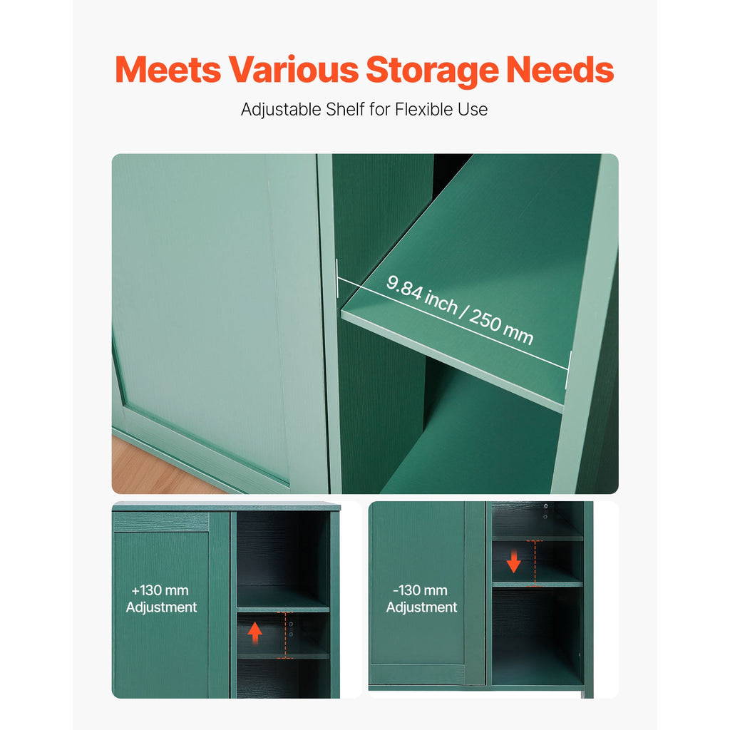 KFFKFF Automatic Cat Litter Box Cabinet, 41.3 in Self-Cleaning Enclosure with Drawer & Removable Divider, Includes Built-in Power Outlet, Compatible with Various Smart Litterboxes