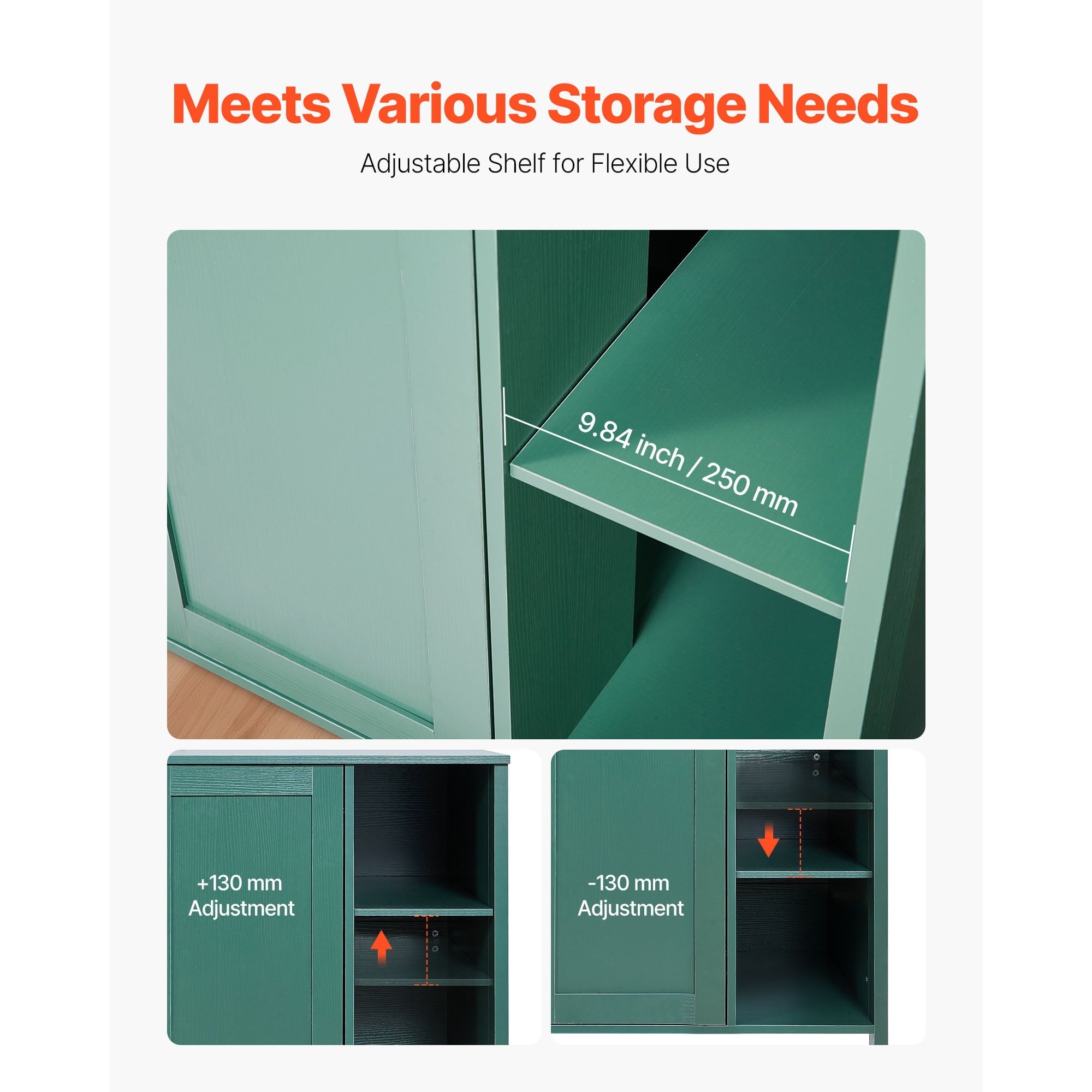 KFFKFF Automatic Cat Litter Box Cabinet, 41.3 in Self-Cleaning Enclosure with Drawer & Removable Divider, Includes Built-in Power Outlet, Compatible with Various Smart Litterboxes