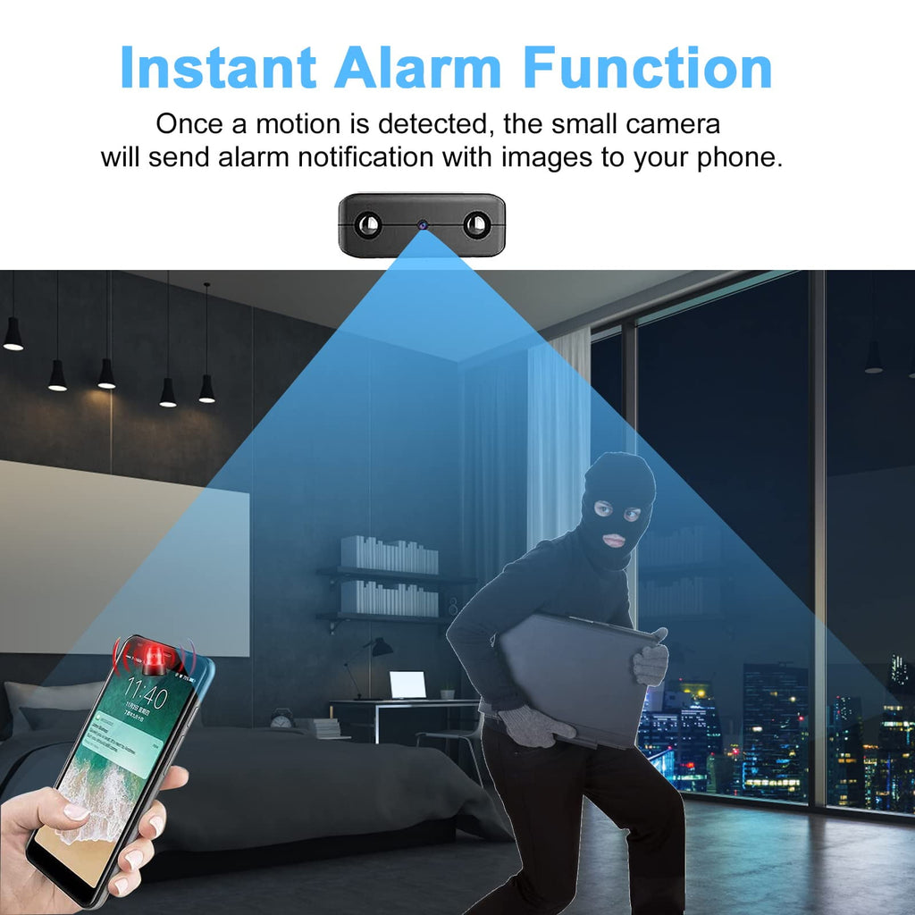 Mini Security Camera Wireless | HD Nanny Cam | Baby Monitor for Indoor Outdoor, WiFi Hidden Camera, Cloud & SD Storage, Night Vision& Motion Detection for Pet/Baby/Nanny Surveillance and Home Security