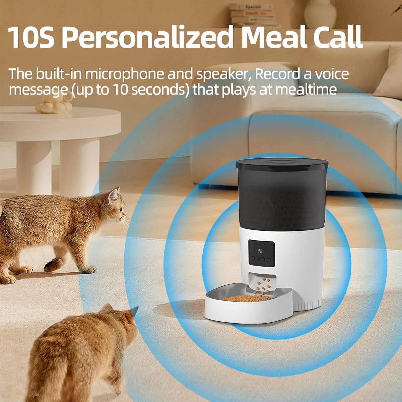 ROJECO 3L Automatic Cat Feeder With Camera Video Cat Food Dispenser Pet Smart Voice Recorder Remote Control Auto Feeder For Cat Dog
