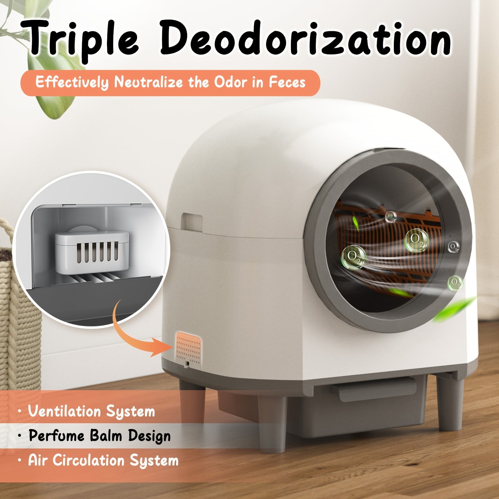 Extra-Large Automatic Self-Cleaning Cat Litter Box - Space-Saving Design with Ambient Light & Mat | App Control, Odor-Free Waste Disposal (High-Quality for Multi-Cat Households & Busy Pet Parents)