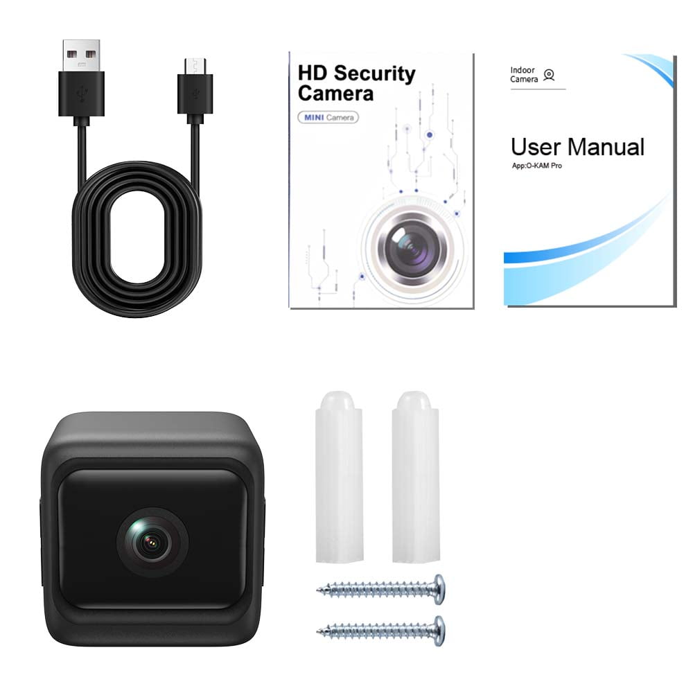 Wiher Small Security Camera Wireless, 1080P Mini Indoor/Outdoor Camera with 8Hrs Battery, Night Vision, Motion Detection Alert, Cloud & TF Storage, 4 Users View Same Time, for Home/Baby/Pet(Black)