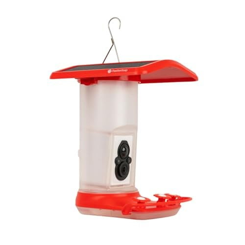 FeatherSnap Smart Hummingbird Feeder with HD Camera  WiFi Solar Bird Feeder with Motion Sensor, App Alerts, Live Video & Photo Capture  1L Nectar Capacity with Pole Stand & Seed Mix