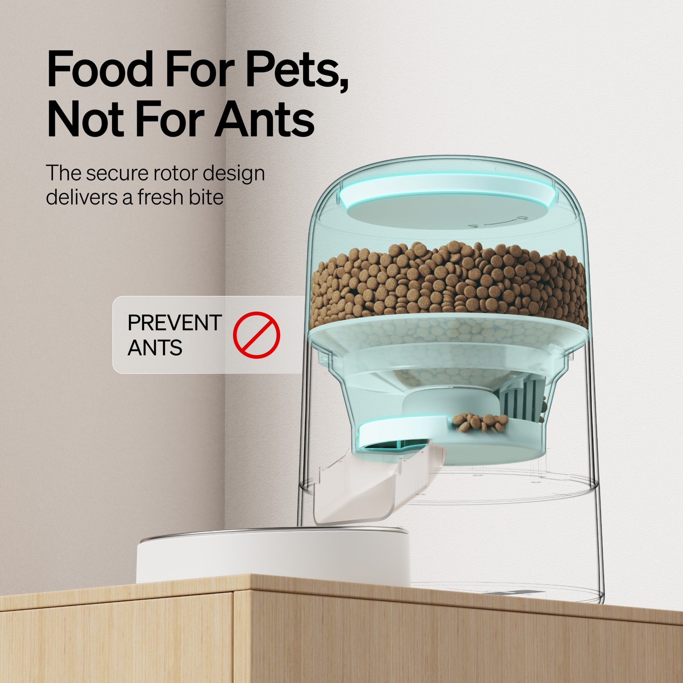 Petlibro 2L Air Automatic Cat Feeder, Battery-Operated Food Dispenser with 180-Day Battery Life, AIR Timed Feeder for Cats & Dogs, White