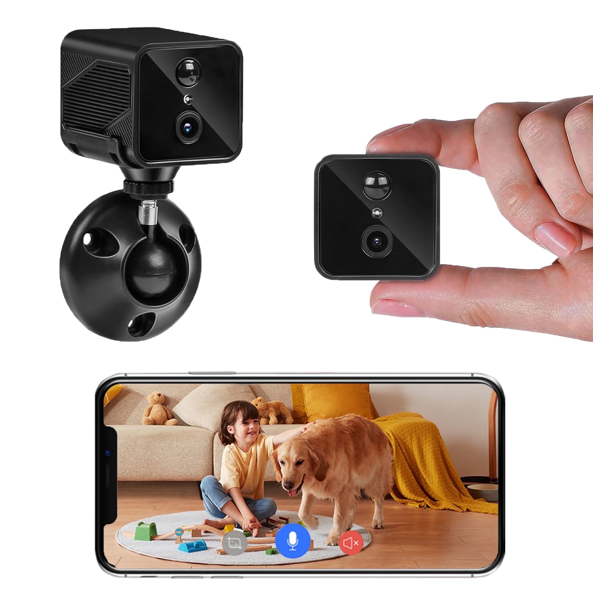 1080P Indoor Home Security Camera with Phone App, 2.4G WiFi Pet Camera with Audio & Night Vision, Baby Monitor with Speaker