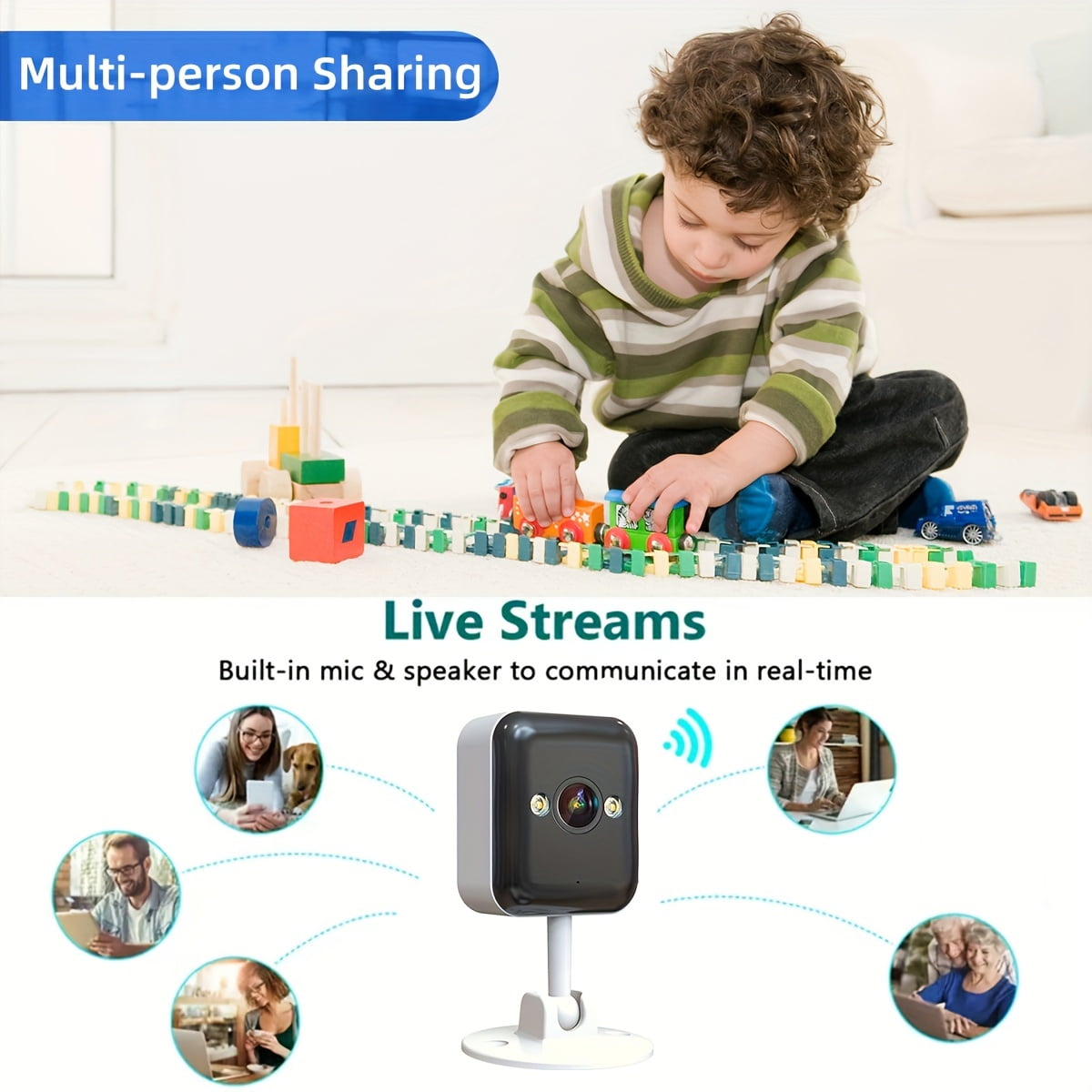 1080P HD Wireless Security Camera with Two-Way Audio, Built-in AP Hotspot for Remote Viewing Without Internet, Ideal for Baby/Elderly/Pet Monitoring - Perfect Gift for Halloween, Christmas & New Year