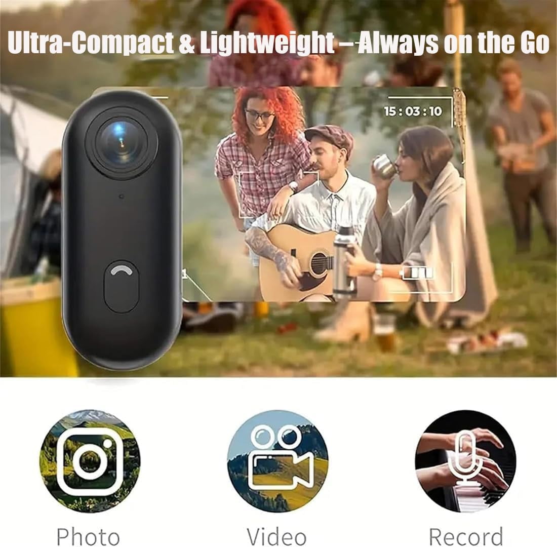 HD Action Camera,Motorcycle Camera,Pov Pro| Maximum 180-Minute Battery Life, 4K/1080P Magnetic Hands Free Body Cameras for Cycling, Diving, Vlogging and Pet Recording