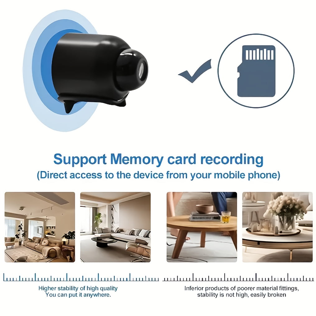 Wireless Camera, Mini Nanny Cam Smart Home, Small Indoor Outdoor Camera with Remote View, Compatible with Android and iOS, Baby, Pet Monitor(4PCS)