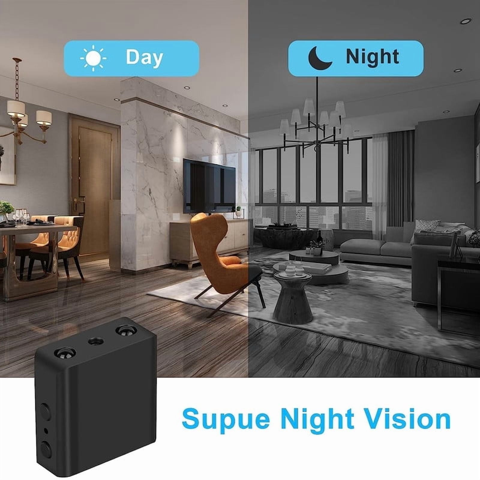 Mini Security Camera Wireless | HD Nanny Cam | Baby Monitor for Indoor Outdoor, WiFi Hidden Camera, Cloud & SD Storage, Night Vision& Motion Detection for Pet/Baby/Nanny Surveillance and Home Security