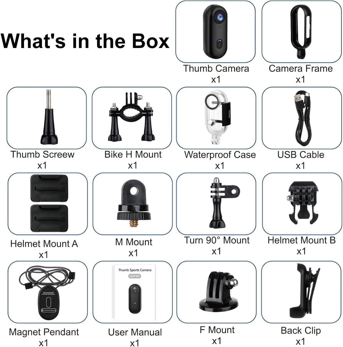 POV Pro Mini Body Camera Wearable 4K Thumb Action Cam Portable Body Cam with Audio Chest Camera for Vlogging Cycling Travel Pet Walking Sports Clip On