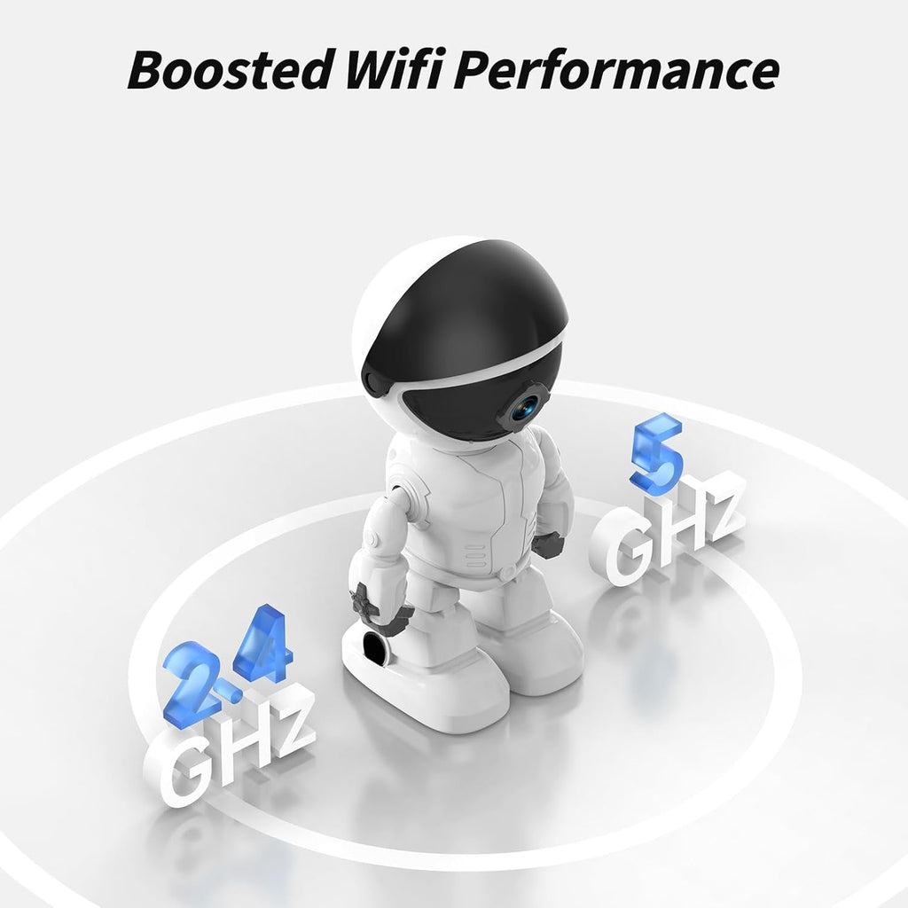 Jqimn RoBot Camera, 2.4G&5G WIFI Indoor Security Camera, 2K Baby/Pet Monitor with Phone App, Motion Detection, Two-Way Audio, Night Vision