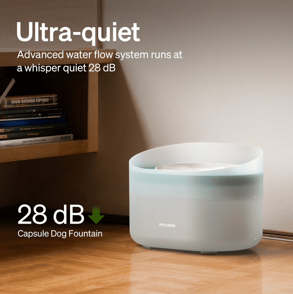 Petlibro 2.1G/8L Anti- Splash Capsule Dog Water Fountain & 5L Granary Automatic Feeder Bundle-Fountain with Quiet Pump for Medium/Large Dogs + Auto Feeder with Timed Scheduling.