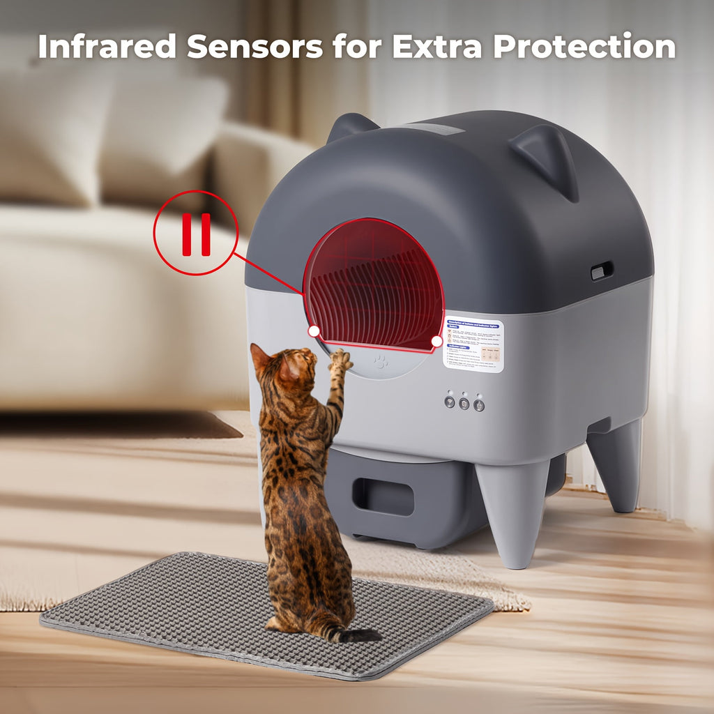 Self-Cleaning Cat Litter Box - Extra Large for Multiple Cats - App-Controlled with Odor-Free Waste Disposal