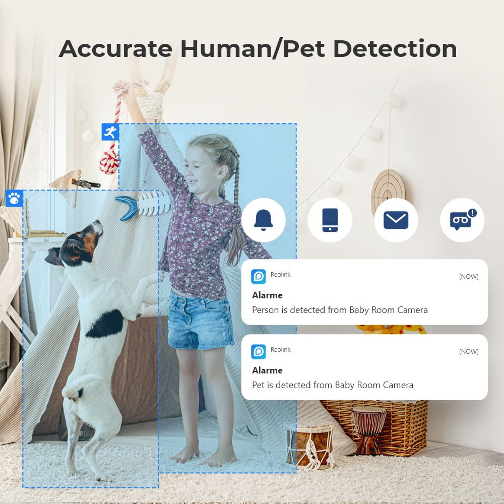 Reolink E1-2Pack , 3MP Indoor Security Plug-in WiFi Camera, Person/Pet Detection,2.4GHz WiFi Only, Baby Monitor, Pan Tilt, 2-Way Talk