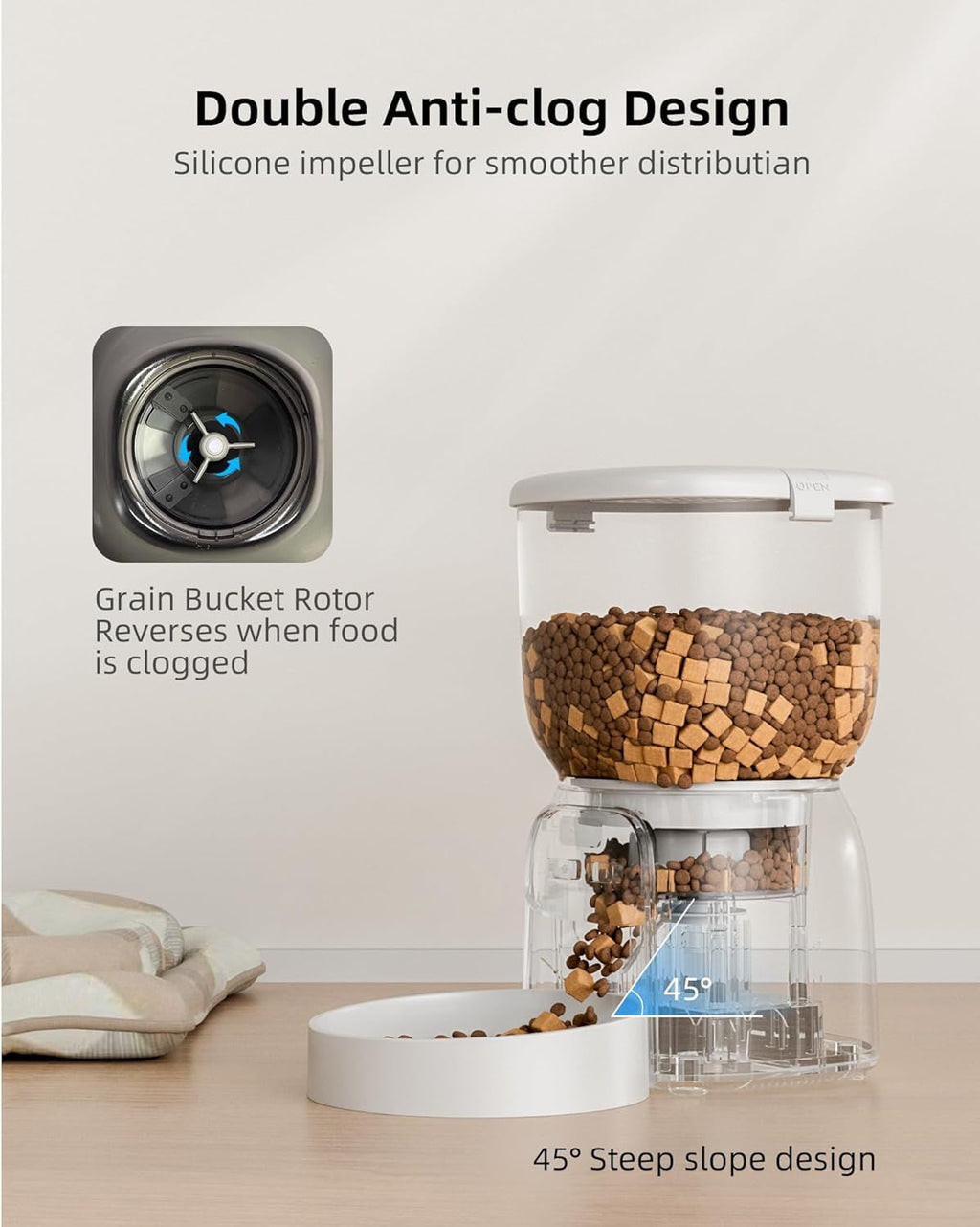 Lampick Smart Automatic Cat & Dog Feeder with App Control and Dual Power