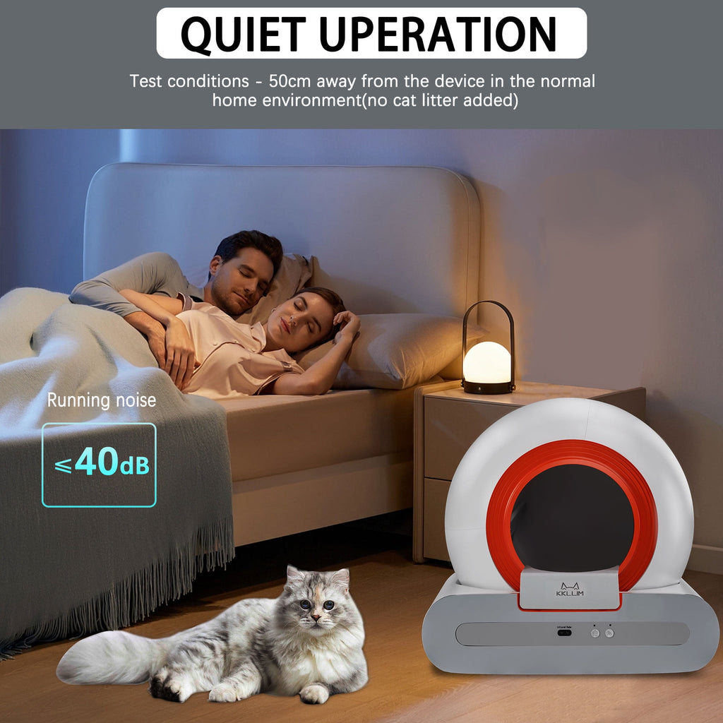 Self-Cleaning Cat Litter Box,Automatic Cat Litter Box for Multiple Cats,APP Odor Control , 65L Large Capacity,Safety protection Smart Litter Box