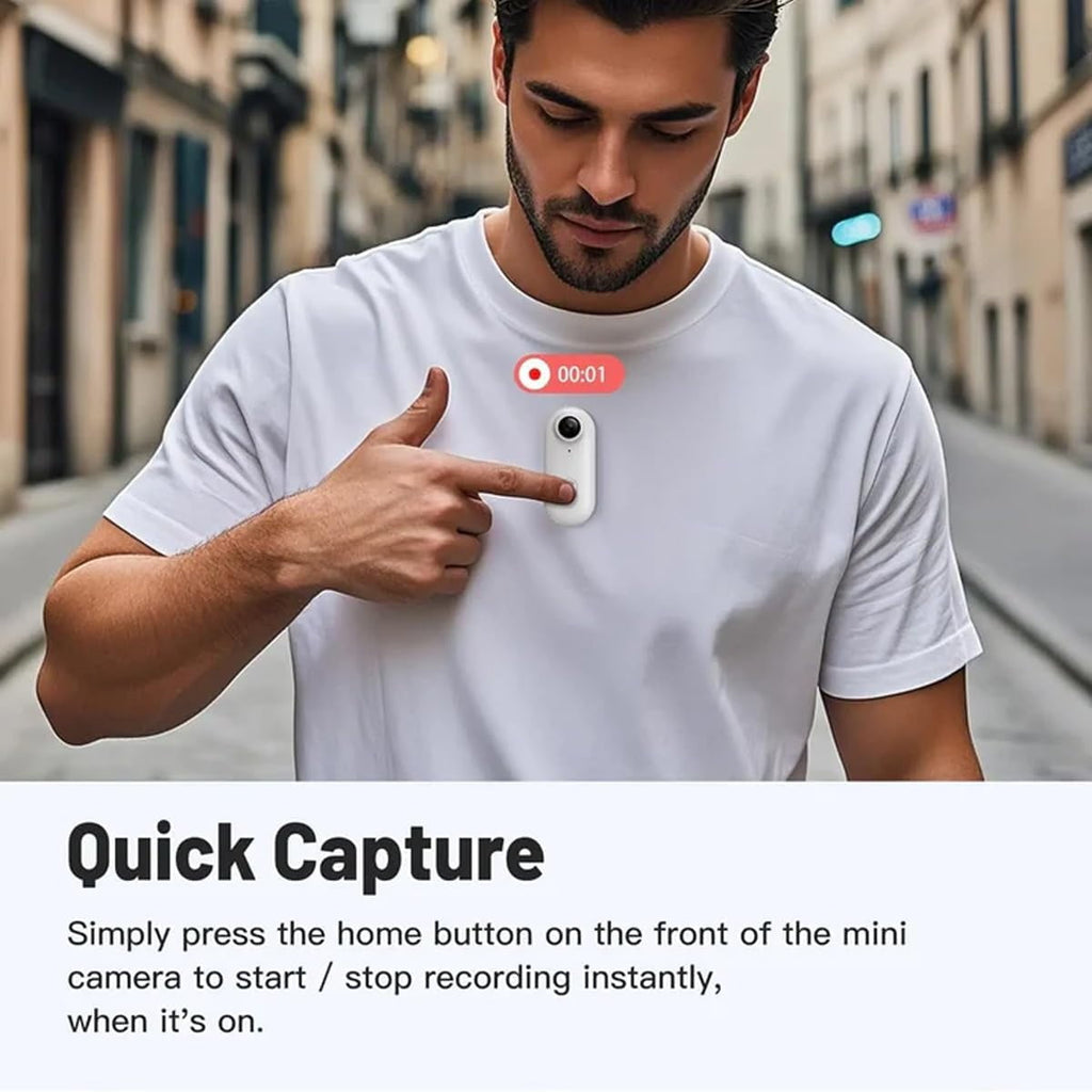 POV Pro Mini Body Camera Wearable 4K Thumb Action Cam Portable Body Cam with Audio Chest Camera for Vlogging Cycling Travel Pet Walking Sports Clip On