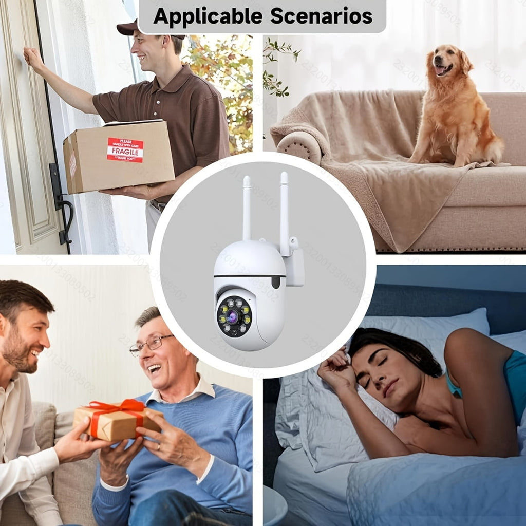 4/6/8pcs 3MP Wireless Security Camera, 1296P HD Indoor WiFi Surveillance, 360° PTZ with Auto Tracking, Sound & Light Alarm, for Home/Baby/Pet/Store Monitoring