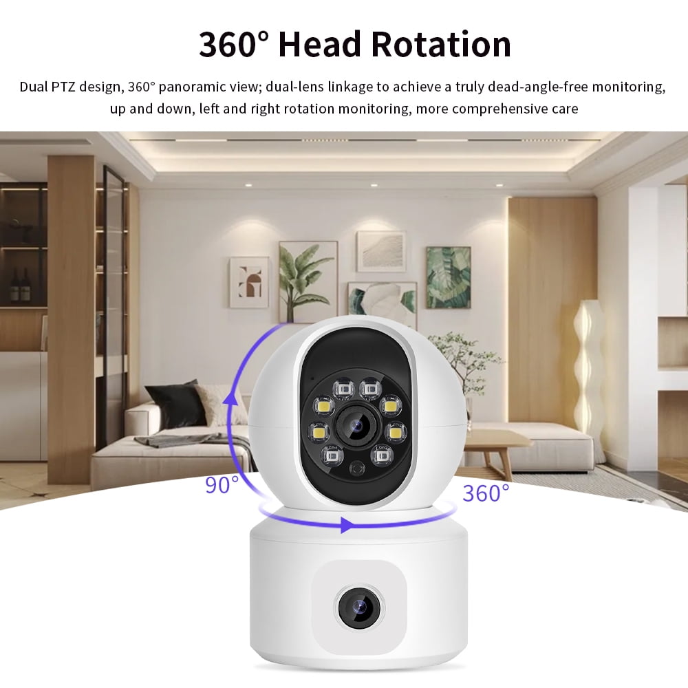 Security Camera Indoor-1080P 360° WiFi Cameras for Home Security，Pet/Dog/Baby Camera with Phone app, 2-Way Audio, Night Vision