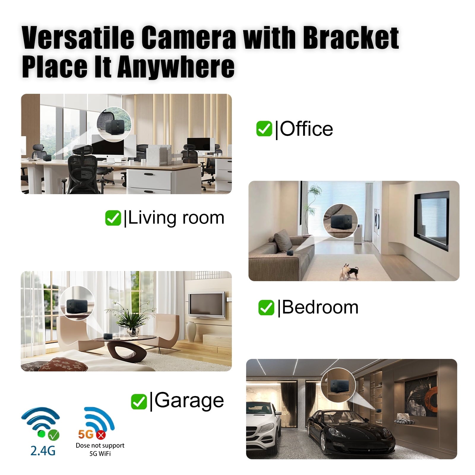 1080P Indoor Home Security Camera with Phone App, 2.4G WiFi Pet Camera with Audio & Night Vision, Baby Monitor with Speaker