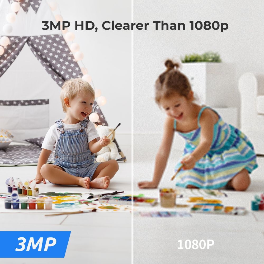 Reolink E1-2Pack , 3MP Indoor Security Plug-in WiFi Camera, Person/Pet Detection,2.4GHz WiFi Only, Baby Monitor, Pan Tilt, 2-Way Talk