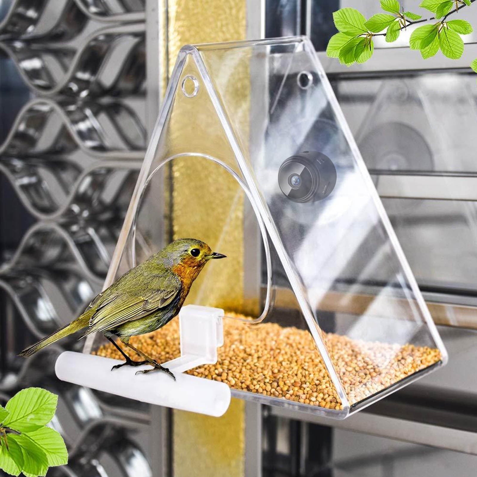 Bird Feeder with Camera, 1080P HD Outdoor Bird Watching Camera, WiFi Hotspot for Remote Connection, Night Vision and Multi-User Support for Garden and Yard Watching