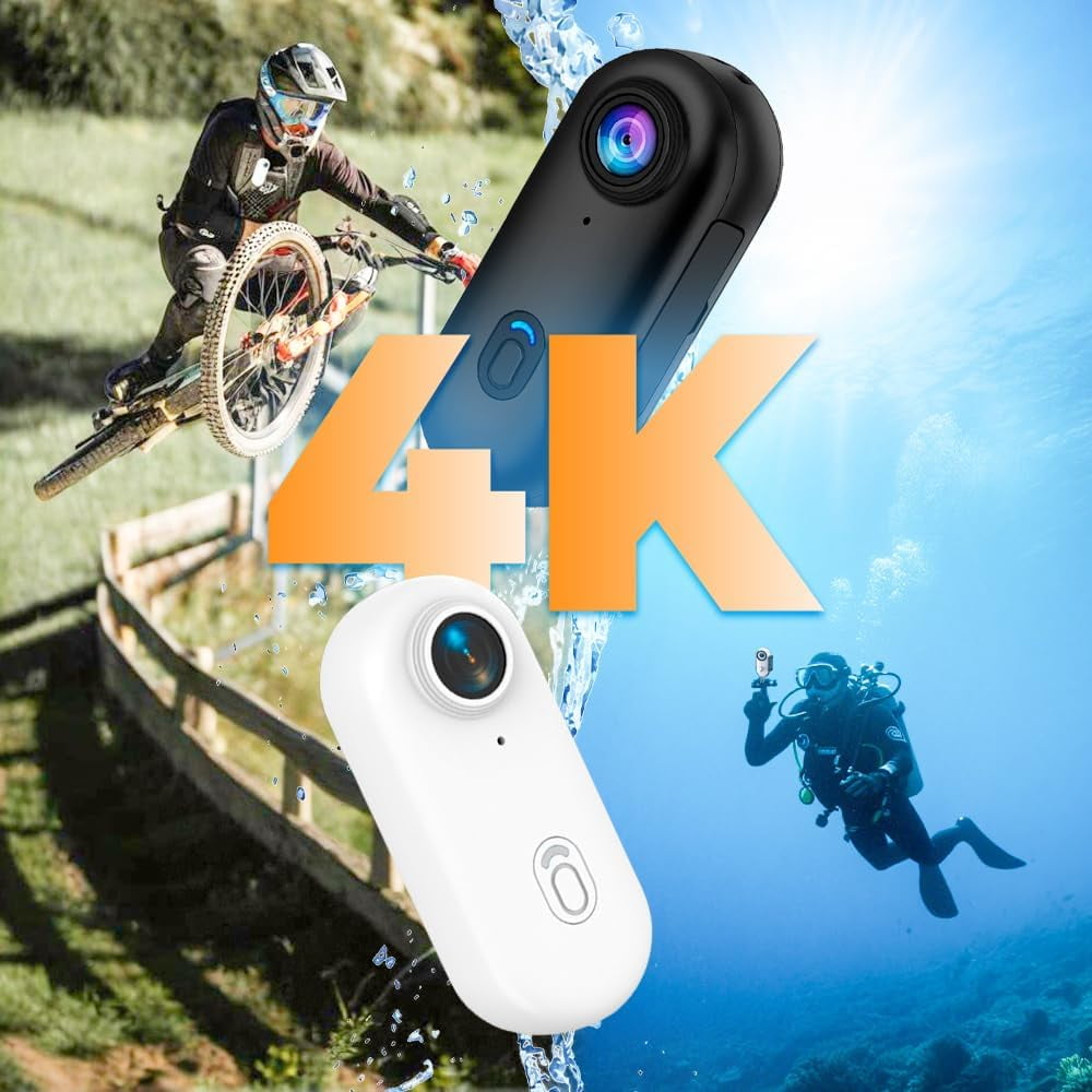 Treklon POV Camera, Treklon 4s Body Cam – 4k Wearable Body Camera with Magnetic & Clip Mount, Waterproof Action Camera for Cycling, Hiking, Diving, Pet POV, No Monthly Fees (Black 1080P, Full Kit)