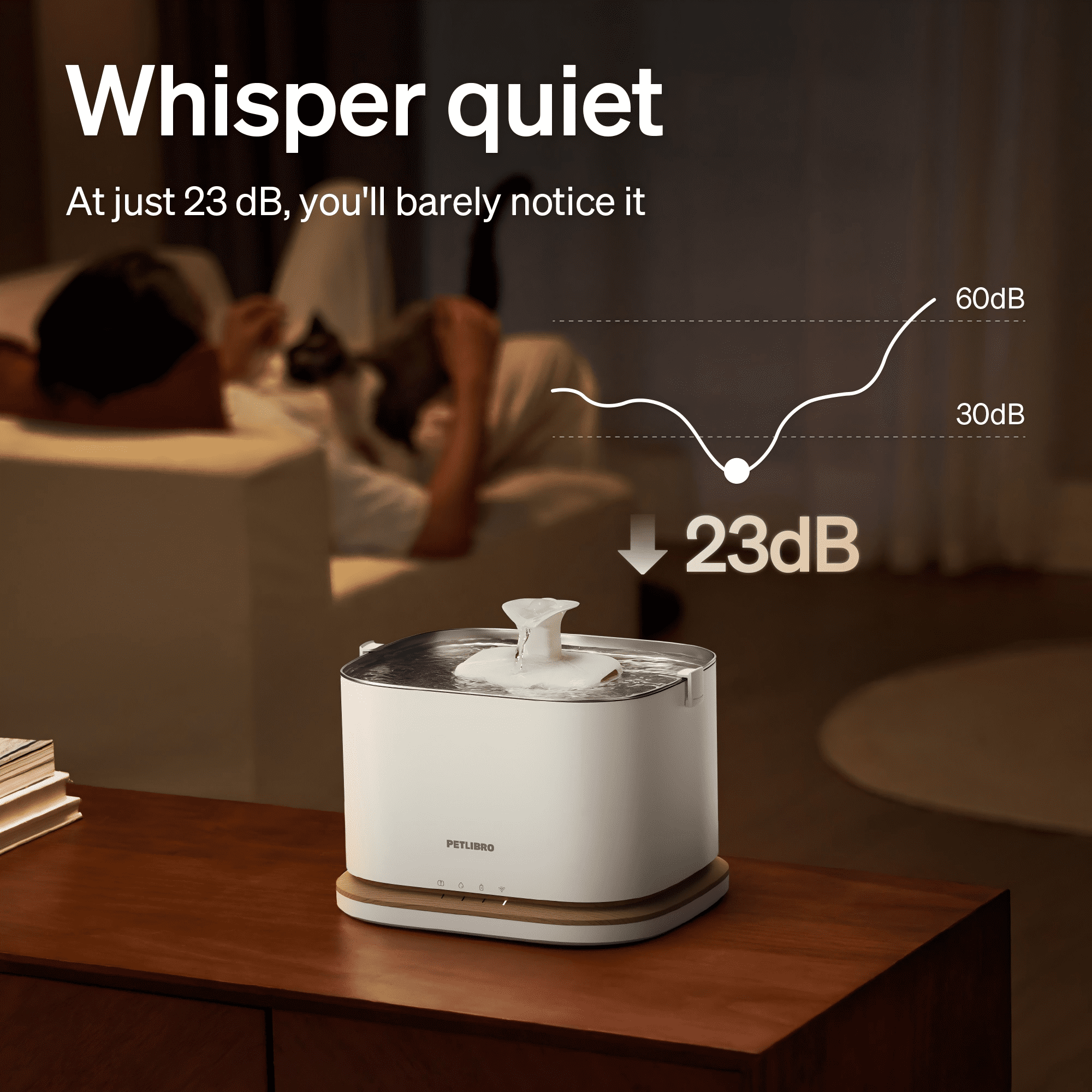 PETLIBRO Upgrade Cat Water Fountain, Cordless Cat Fountain Battery Operated, App Monitoring 3L/101oz Dockstream 2 Pet Water Fountain with Stainless Steel Tray, 5GHz WiFi Dog Water Bowl Dispenser