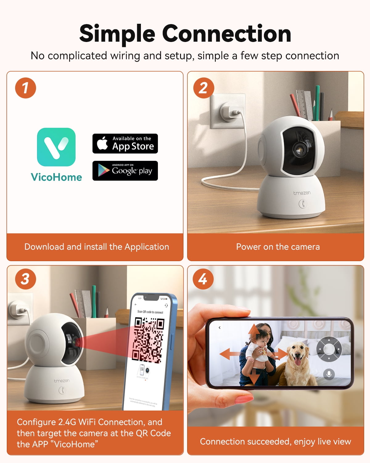 TMEZON Video Pet Dog Camera Indoor Two Way Wireless