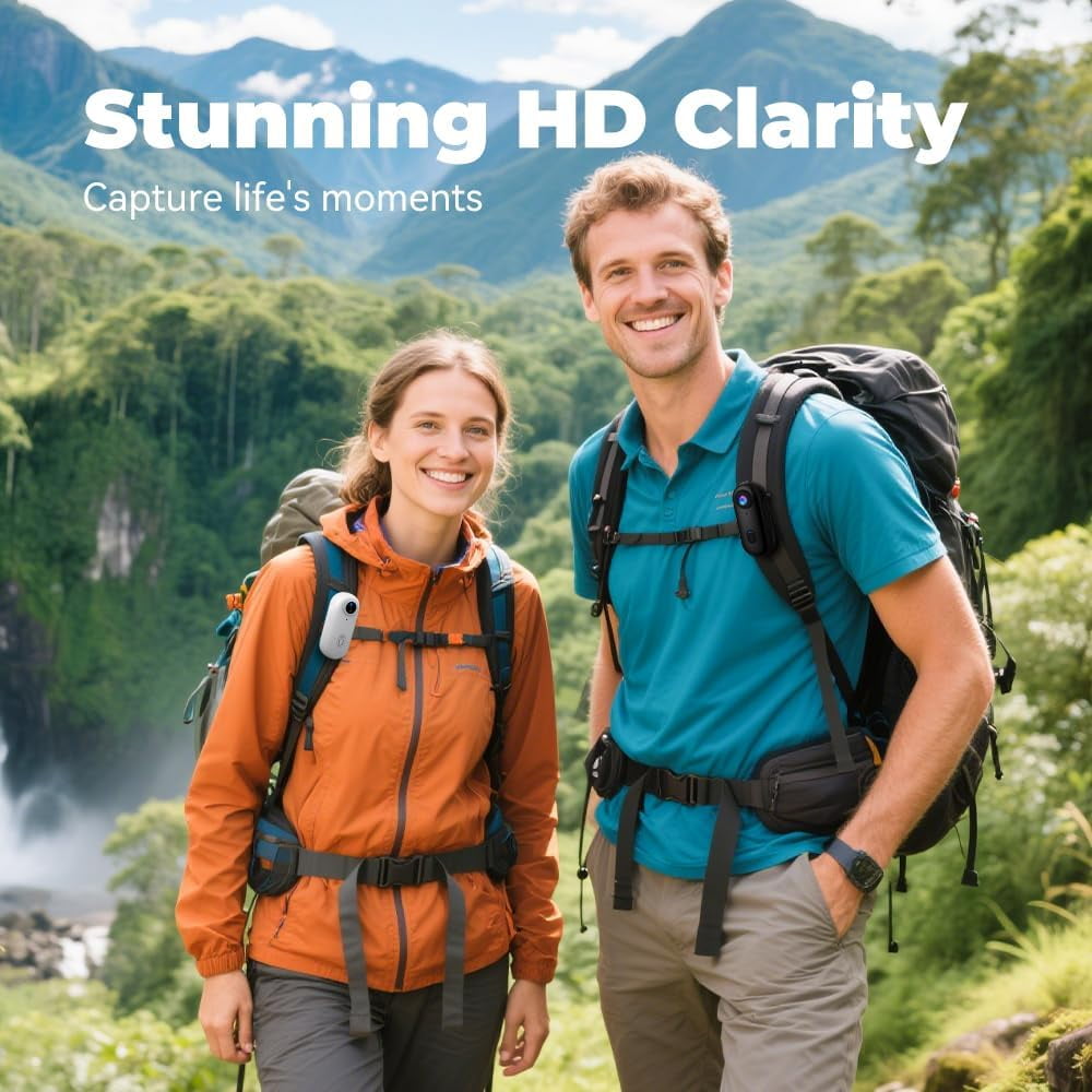 Treklon POV Camera, Treklon 4s Body Cam – 4k Wearable Body Camera with Magnetic & Clip Mount, Waterproof Action Camera for Cycling, Hiking, Diving, Pet POV, No Monthly Fees (Black 1080P, Full Kit)