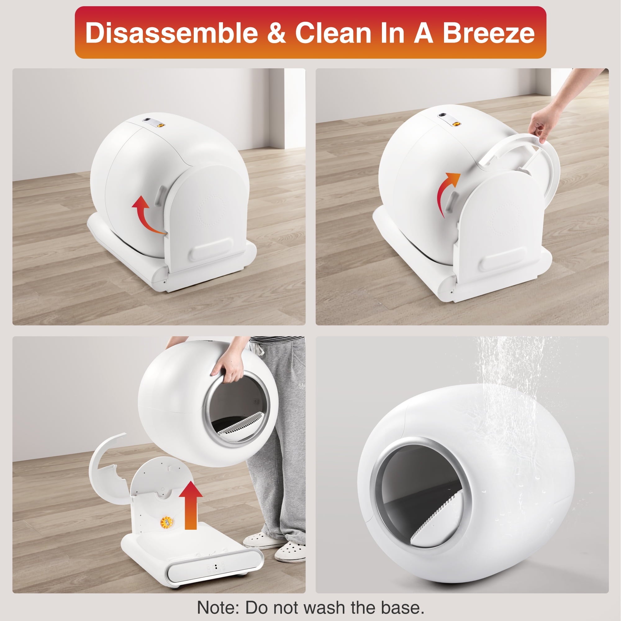 Self Cleaning Cat Litter Box,  65L+9L Automatic Cat Litter Box for Milti Cats w/ 2 Roll Liners, Smart APP Control, Health Monitoring, Odor Removal, 2 Sensor Safety Protection, Whisper Quiet