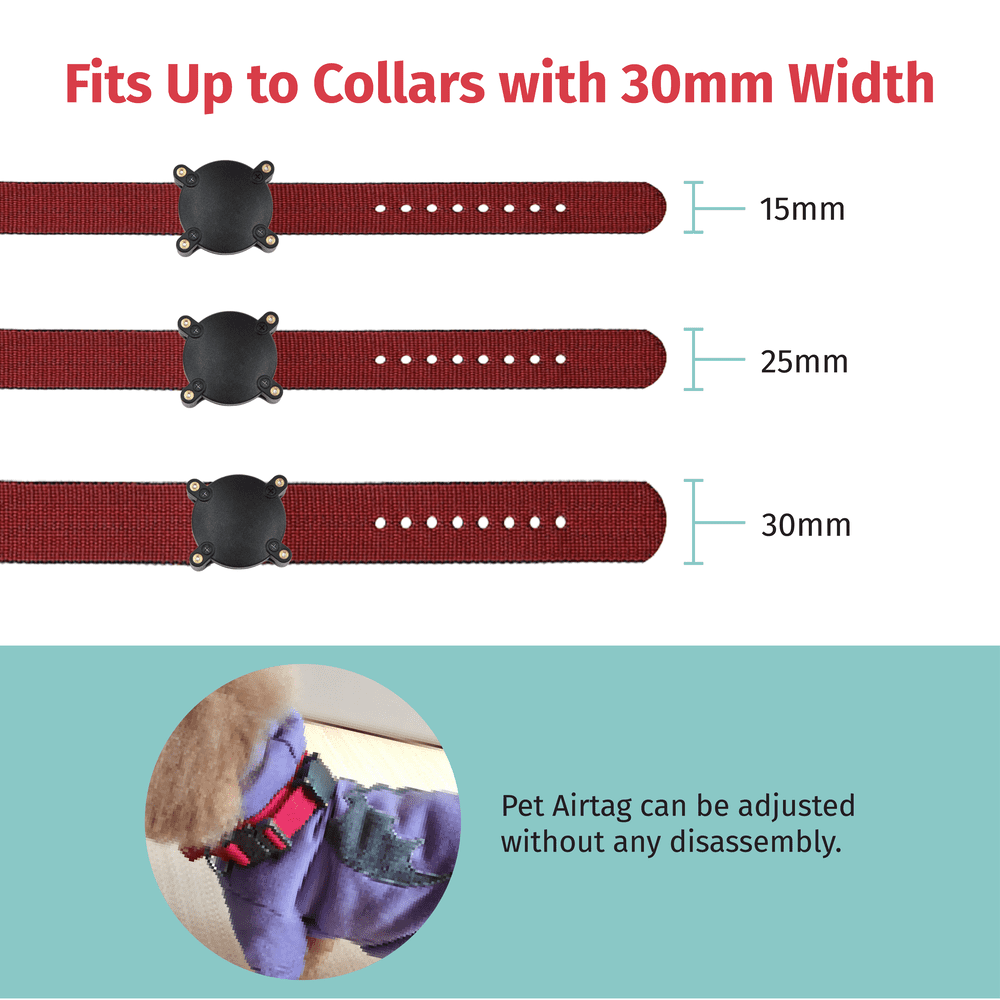 Waterproof ABS Airtag Dog Cat Collar Holder - Durable