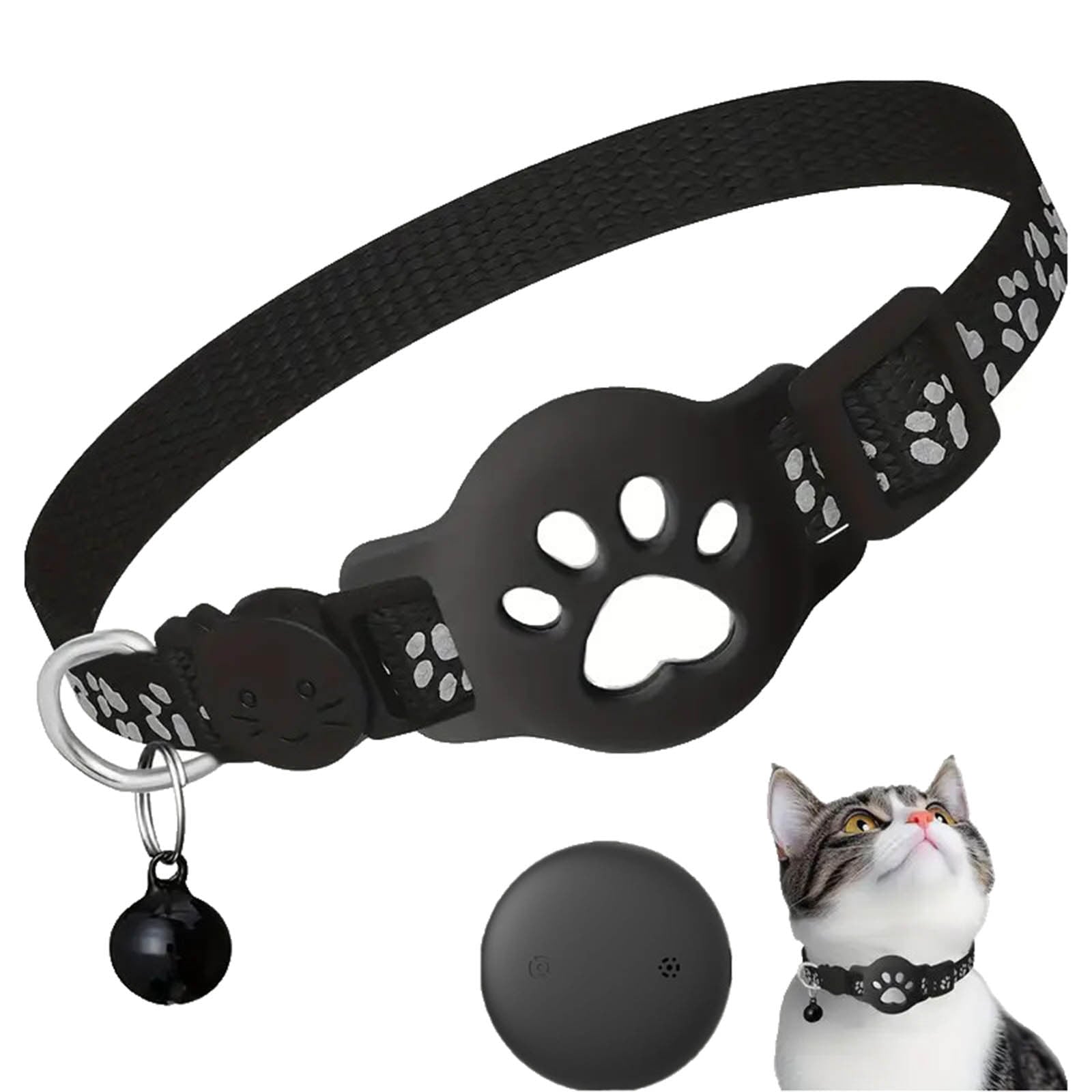 4 Pcs Android GPS Cat Tracker Collar Waterproof Pet Locator No Monthly Fee Smart Safety Device for Outdoor Cats