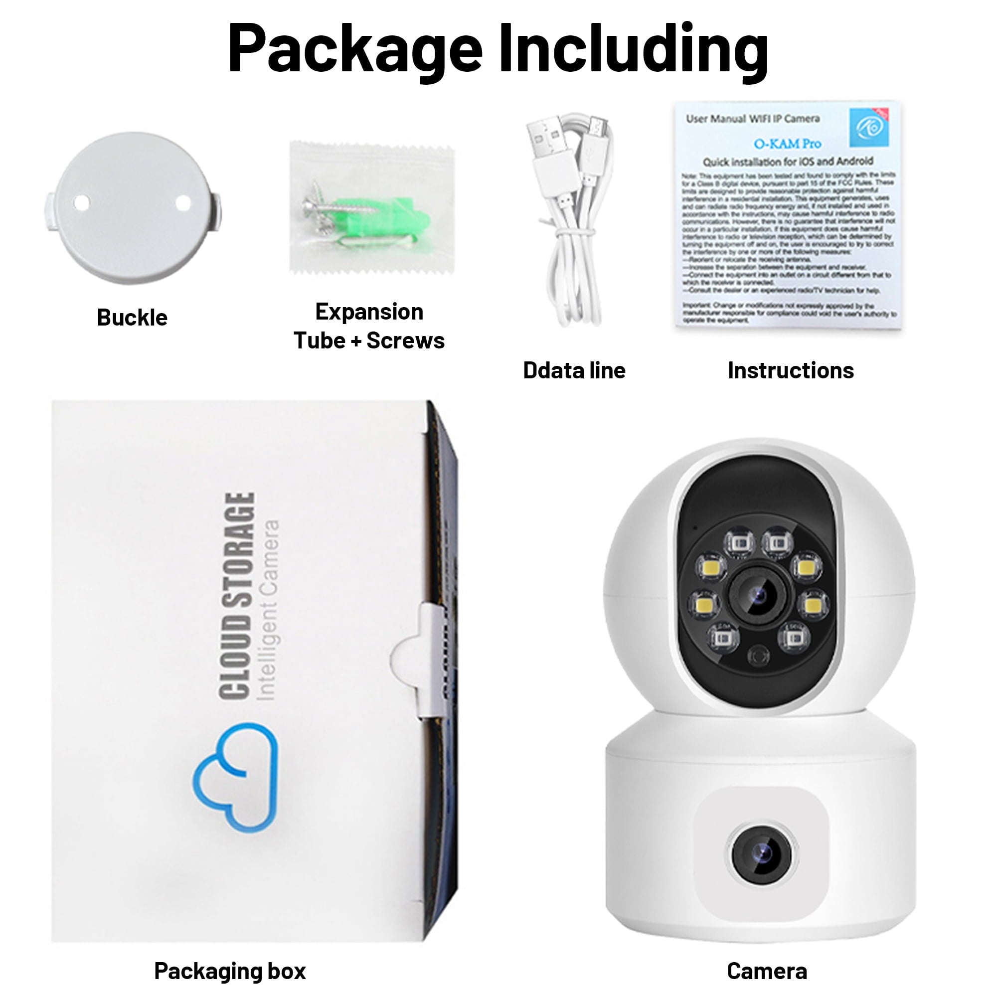 Security Camera Indoor-1080P 360° WiFi Cameras for Home Security，Pet/Dog/Baby Camera with Phone app, 2-Way Audio, Night Vision