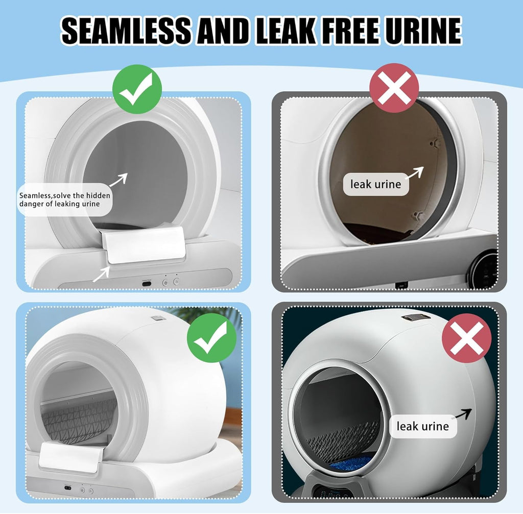 J JORBASADO Self Cleaning Litter Box 65L+9L Automatic Cat Litter Box Self Cleaning with APP Control for Multiple Cats Families Safety Protection