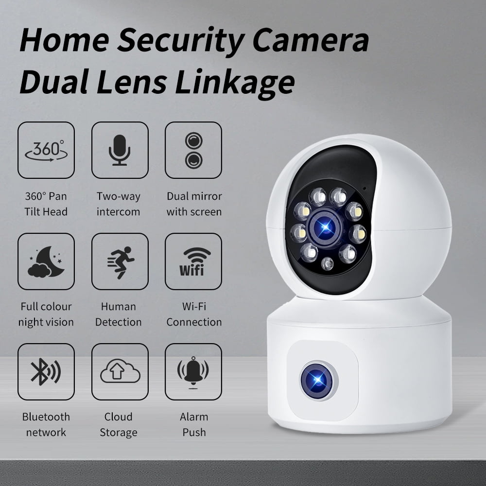 Security Camera Indoor-1080P 360° WiFi Cameras for Home Security，Pet/Dog/Baby Camera with Phone app, 2-Way Audio, Night Vision