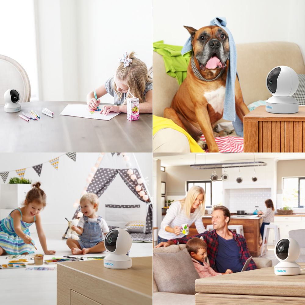 Reolink E1-2Pack , 3MP Indoor Security Plug-in WiFi Camera, Person/Pet Detection,2.4GHz WiFi Only, Baby Monitor, Pan Tilt, 2-Way Talk
