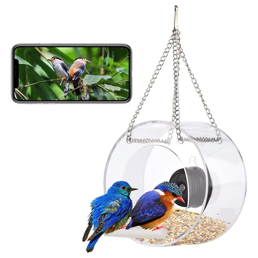 Acrylic Bird Feeder Bird Cage Cleaner Bird Aviary Outdoor Bird Tray WiFi Bird Feeder Bird Feeding Station Wild Bird Feeder Bird Food Bird Feeders for Outside Bird House Transparent