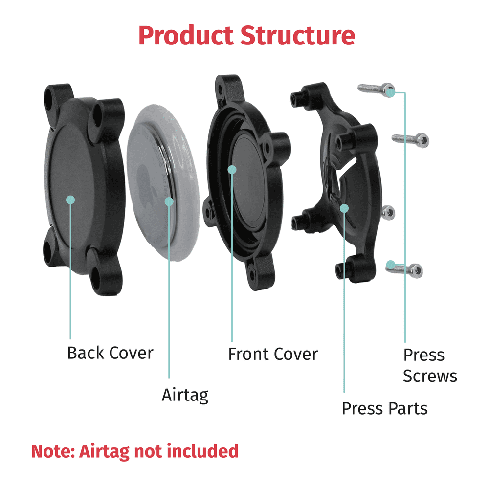 Waterproof ABS Airtag Dog Cat Collar Holder - Durable