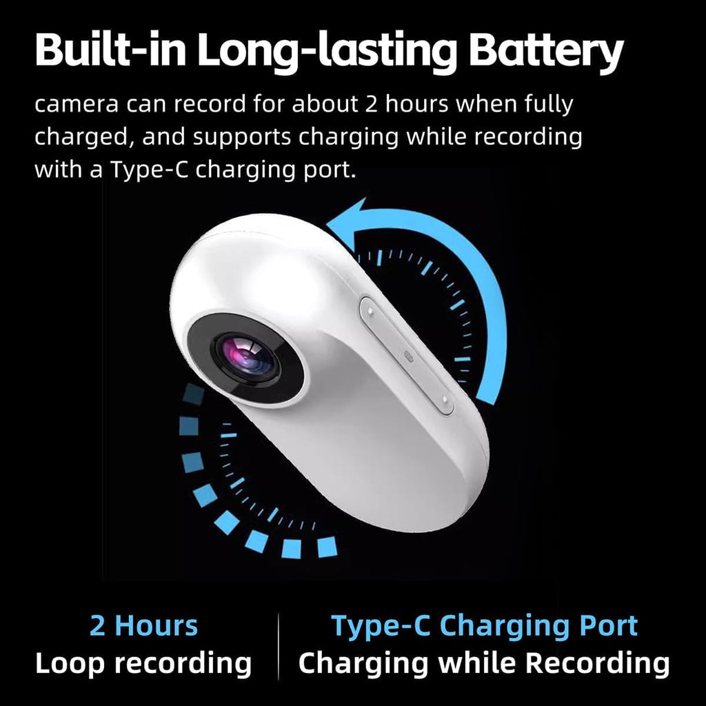 MANON ROSA Pet Collar Camera, Mini Action Camera with 64G SDCard, HD1080P Wireless Dog Cat Collar Camera for Video Records Tracker Monitor, Supports USB& OTG Connection (White)