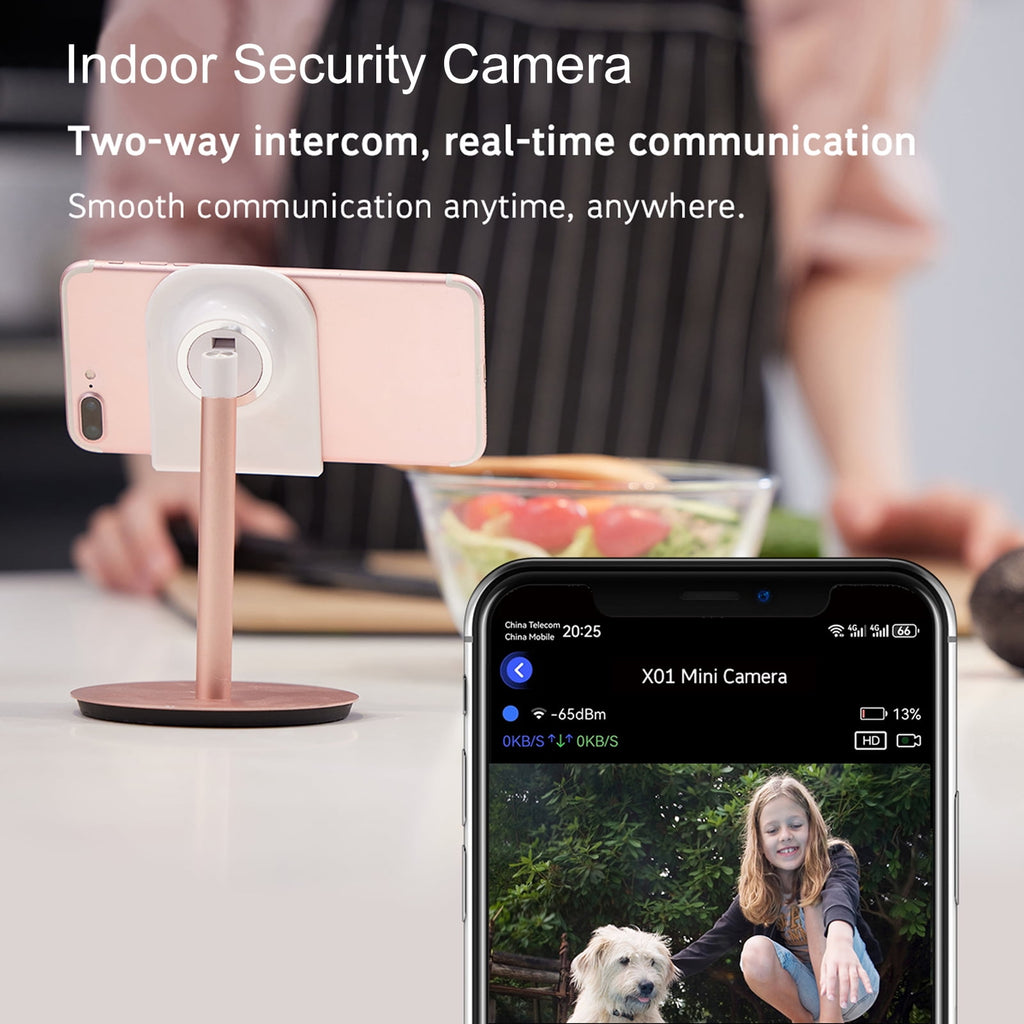 1080P Indoor Home Security Camera with Phone App, 2.4G WiFi Pet Camera with Audio & Night Vision, Baby Monitor with Speaker