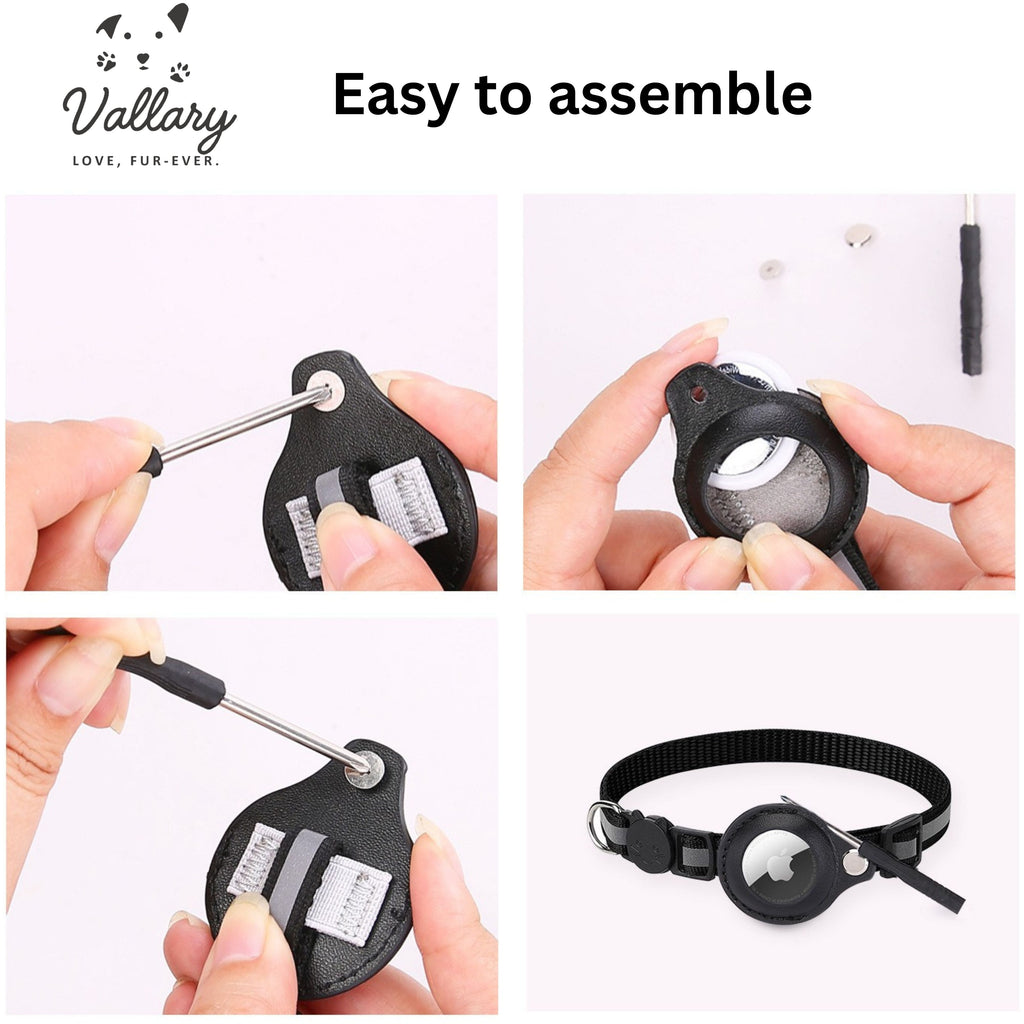 Airtag Cat Collar Breakaway, Reflective Kitten Collar with Apple Air Tag Holder and Bell for Girl Boy Cats, 0.4 Inches in Width and Lightweight