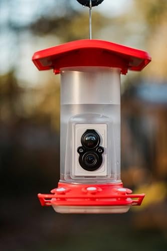 FeatherSnap Smart Hummingbird Feeder with HD Camera  WiFi Solar Bird Feeder, Motion Sensor, App Alerts, Live Video, Photo Capture  1L Capacity, SD Card & Cleaning Cloth Included