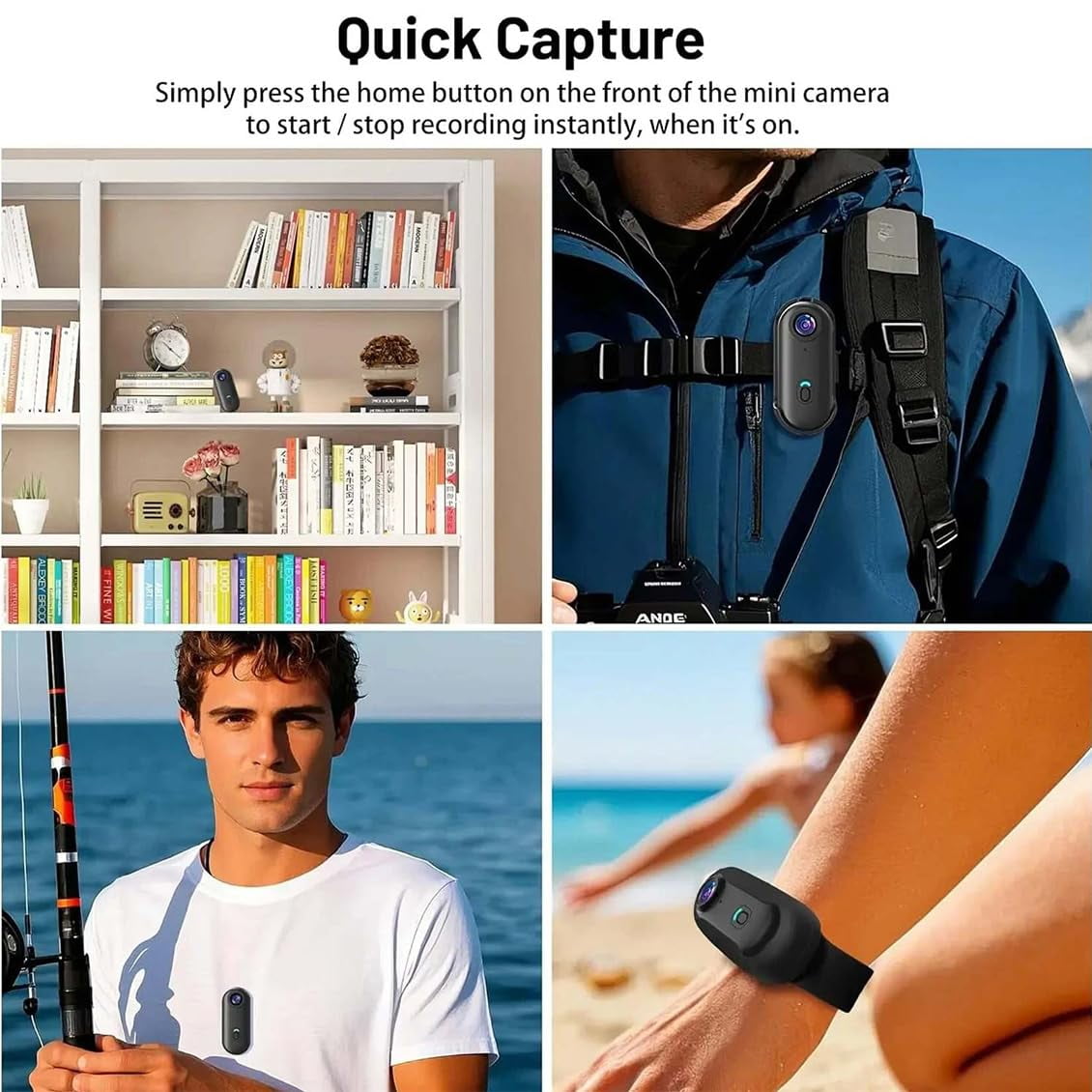 POV 4K Action Camera - Gelviva, Gelviva Thumb Body Camera 4k Portable, Treklon Pov Camera, Hands Free Waterproof Wearable Video Recorder, Helmet Mount, For Bike Cycling, Pet, Vlogging (Black, 64g)