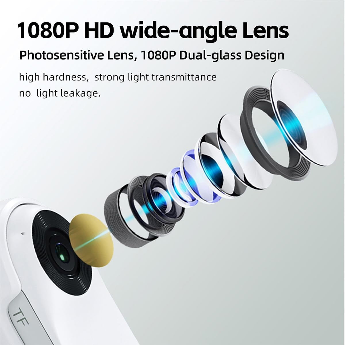 MANON ROSA Pet Collar Camera, Mini Action Camera with 64G SDCard, HD1080P Wireless Dog Cat Collar Camera for Video Records Tracker Monitor, Supports USB& OTG Connection (White)