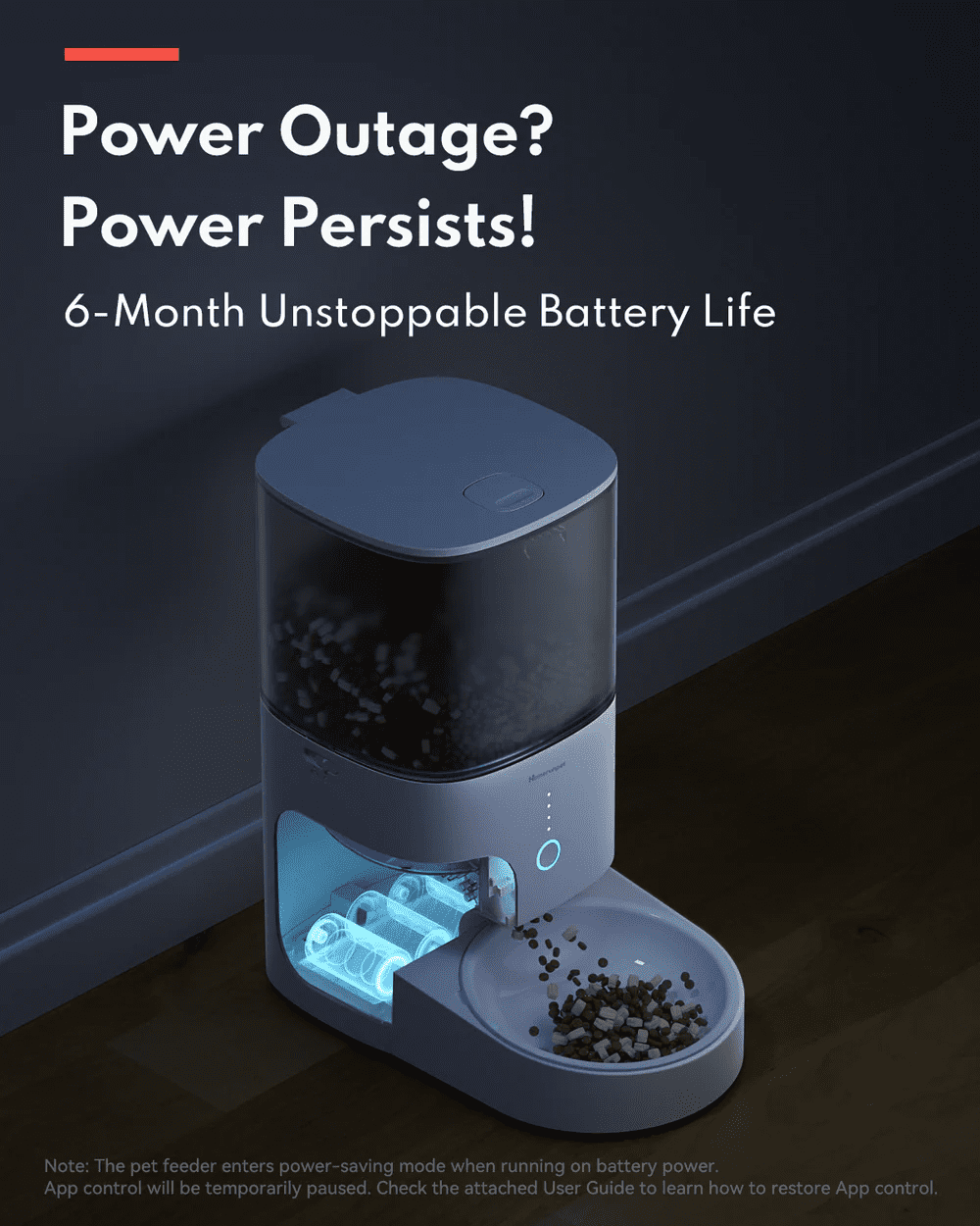 homerun Pet Automatic Smart Feeder, Timed Dosing, Anti Grain Jamming Design, 4L capacity, Ceramic Version