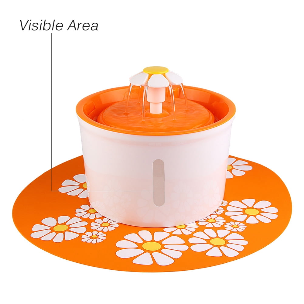 BeaconPet Upgrade Visible Water Level, 1.6L Pet Water Fountain Flower Style Automatic Electric Circulating Pet Water Fountain Dogs / Cats Drinking Bowl Water Dispenser with Filter + Flower Mat