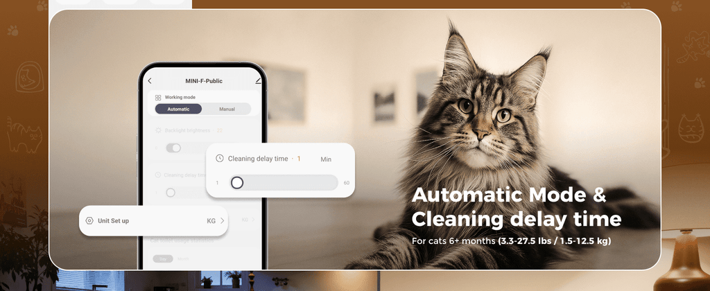 Automatic Open-Top Self-Cleaning Cat Litter Box -App Control, Safe Alert, Smart Health Monitor, Includes 2 Liners & Mat, Multi-Cat Friendly, Gray