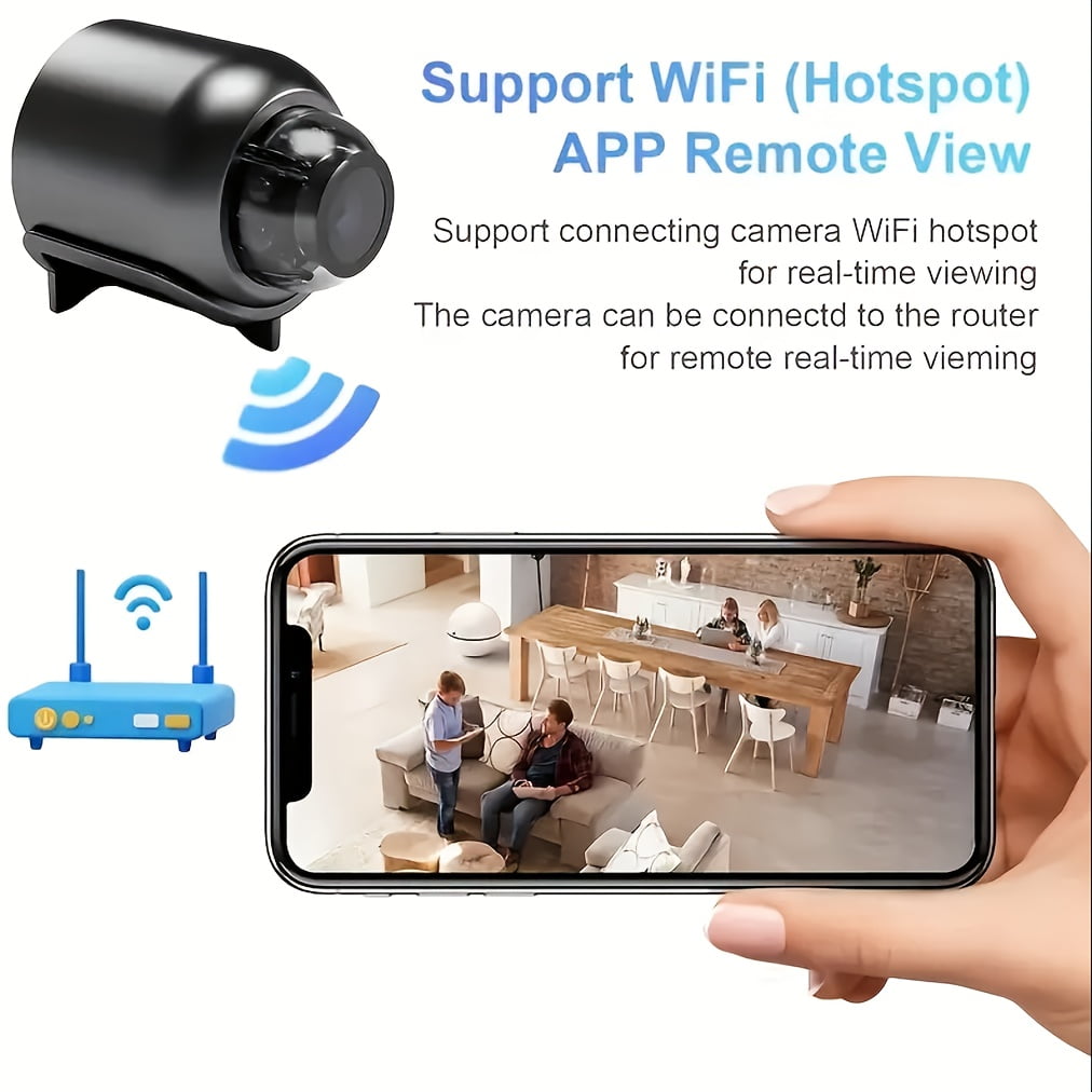 Wireless Camera, Mini Nanny Cam Smart Home, Small Indoor Outdoor Camera with Remote View, Compatible with Android and iOS, Baby, Pet Monitor(3PCS)