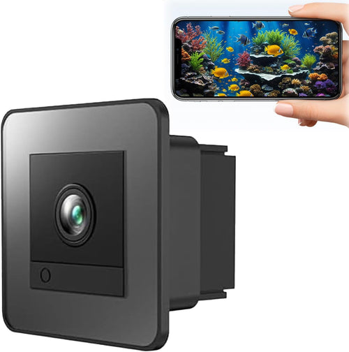 Aquarium Camera, 2K HD WiFi Pet Monitor, 140° Wide-Angle Anti-Glare Macro Lens, 24/7 Recording for Fish Reptiles Window Security Surveillance System (C#1 PCS)